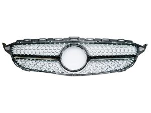 Diamond Style Front Grille Compatible With Mercedes Benz W205 C Class