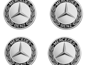 Mercedes Benz Wheel Caps – Set of 4 Black and Silver